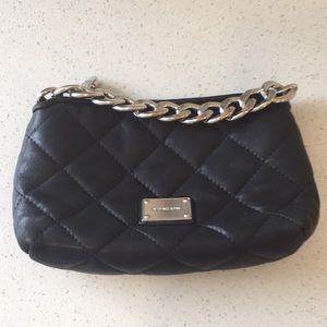 Michael Kors small soft black leather quilted bag